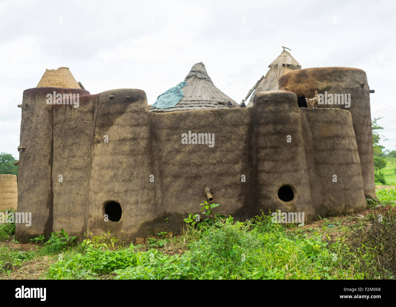 Togo, West Africa, Nadoba, traditional tata somba house with thatched