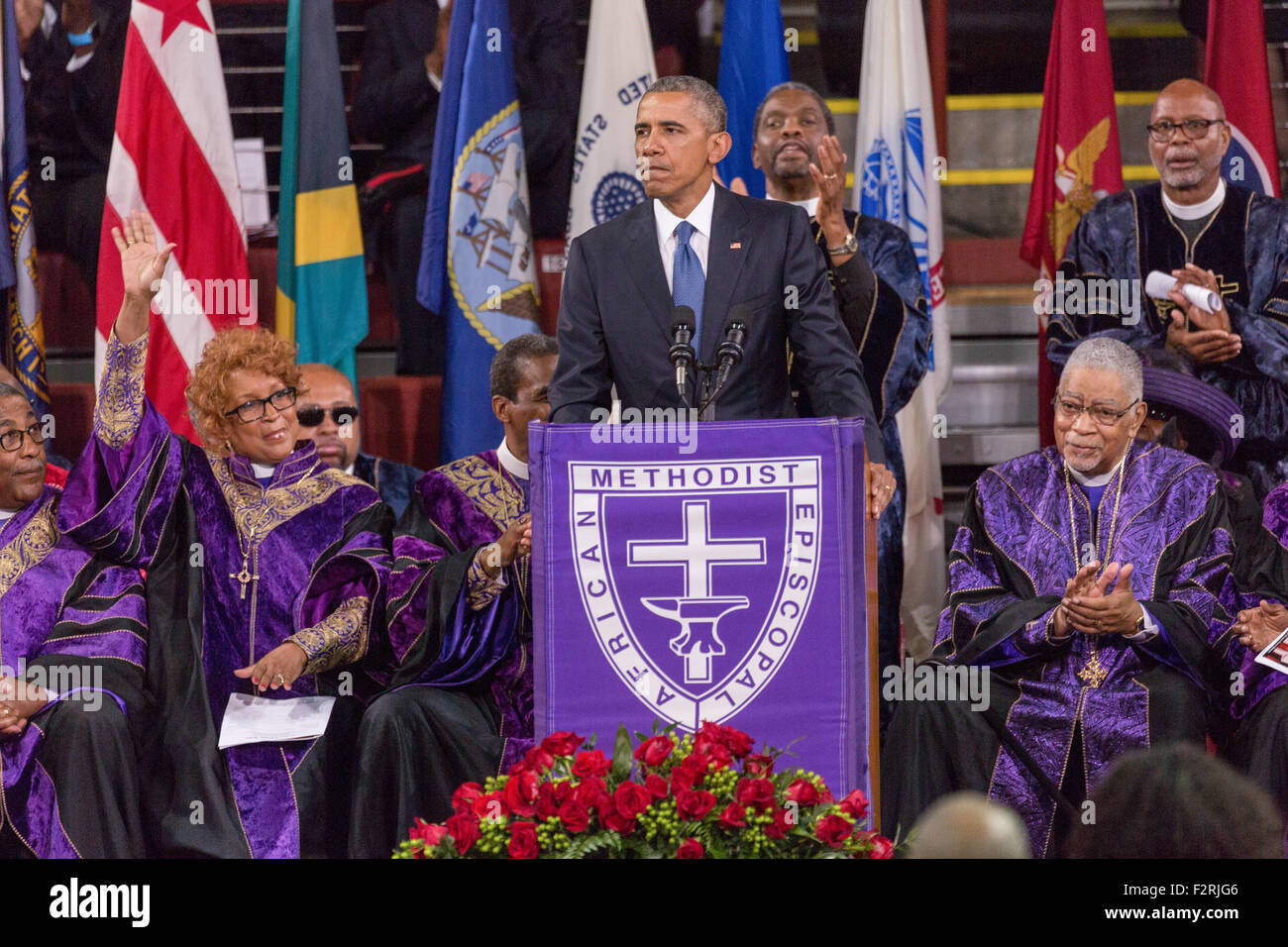 U.S. President Barack Obama surrounded by Bishops from the ... U.S. President Barack Obama surrounded by Bishops from the ...