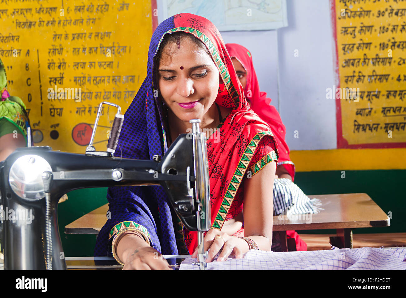 2 indian rural woman Worker Tailor Stock Photo, Royalty Free Image