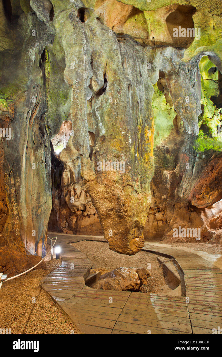 Cueva de Las Calaveras, Cave entrance, Benidoleig, Alicante, Spain Stock Photo, Royalty Free