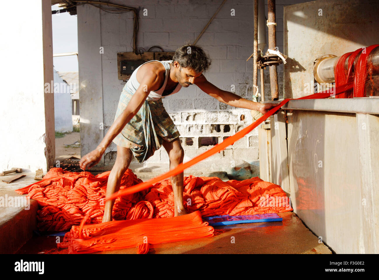 Fabric Dyeing Winch Dyeing Is A Old Method Garment Industry Stock fabric-dyeing-winch-dyeing-is-a-old-method-garment-industry-stock
