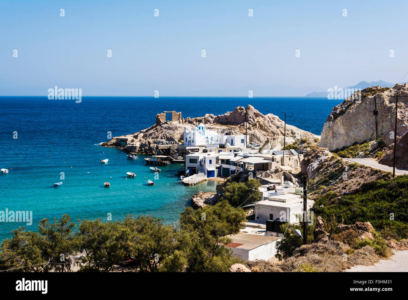 Firopotamos Beach at Milos island, Greece. Firopotamos is a Stock Photo