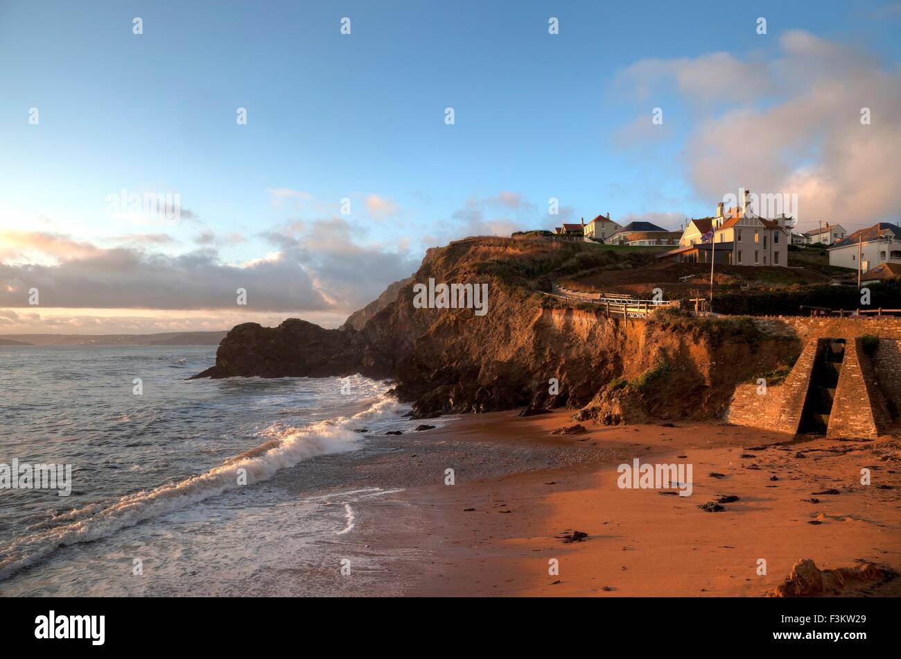 Hope Cove at sunset, Devon, England Stock Photo, Royalty Free Image