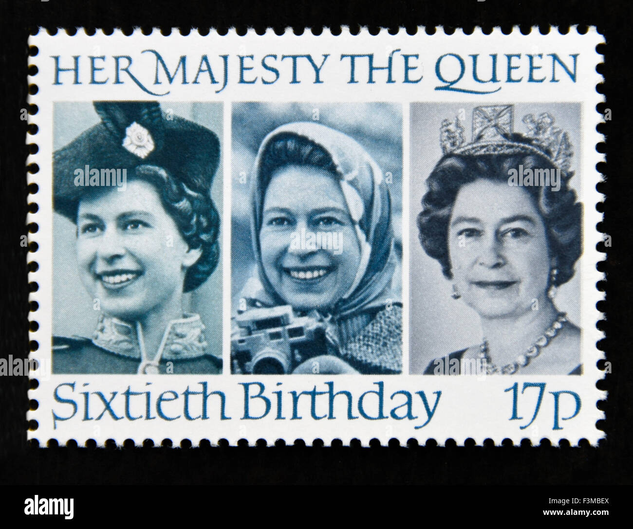 Postage stamp. Great Britain. Queen Elizabeth II. 1986. 60th Stock