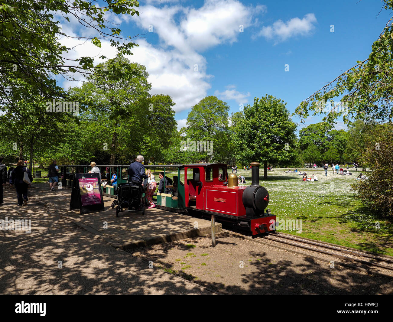 Small train/railway pleasure rides in Buxton Park Derbyshire England