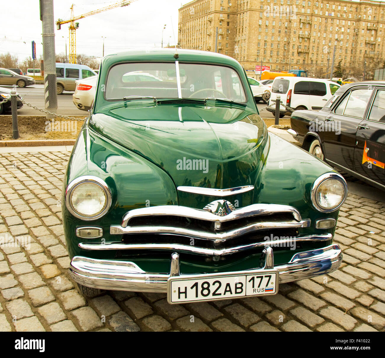 MOSCOW – APRIL 21: Russian retro car "Pobeda GAS M-20" on rally of ...