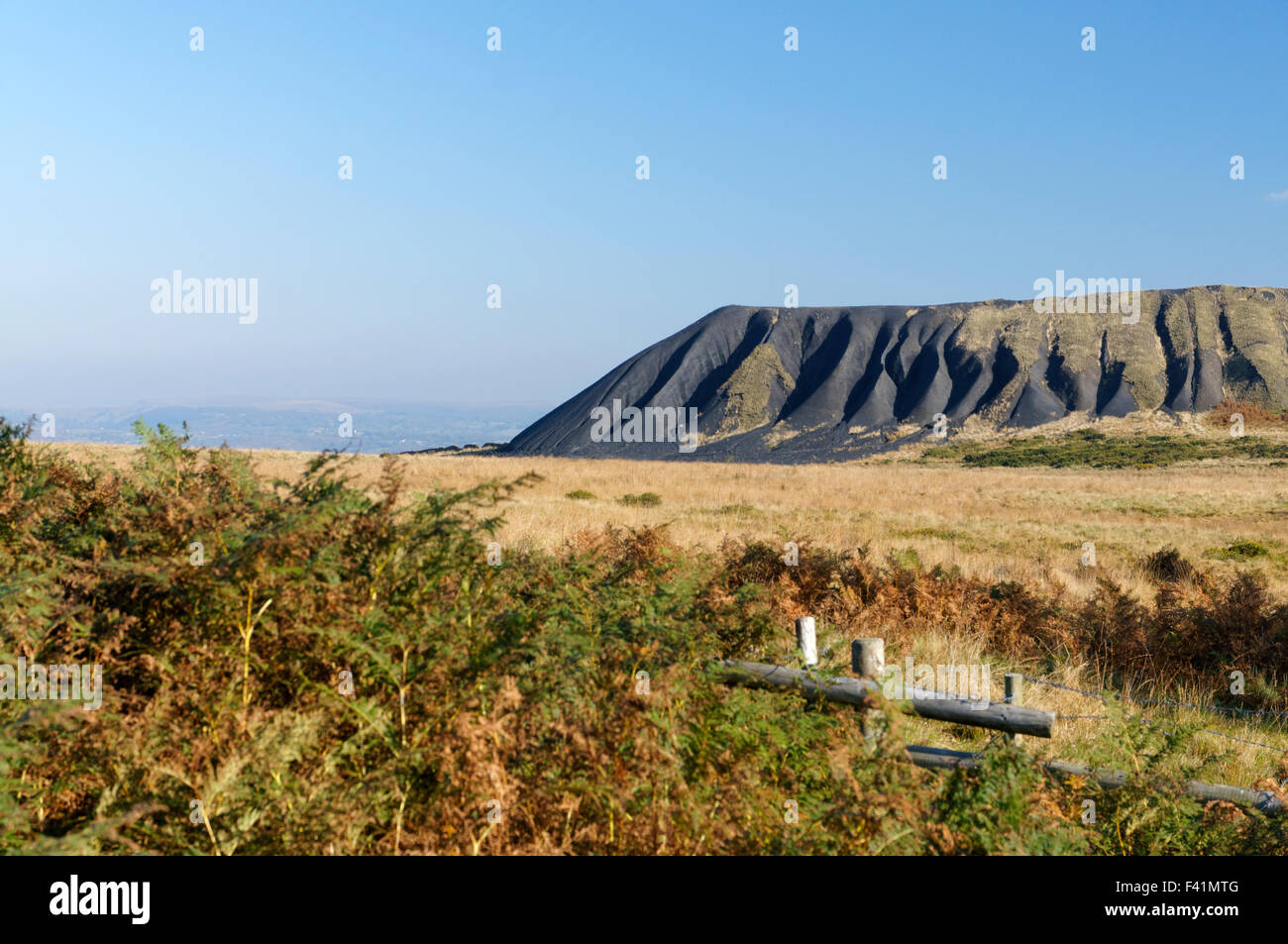 Colliery tips from the Llanbradach Colliery, Rhymney Valley near Stock