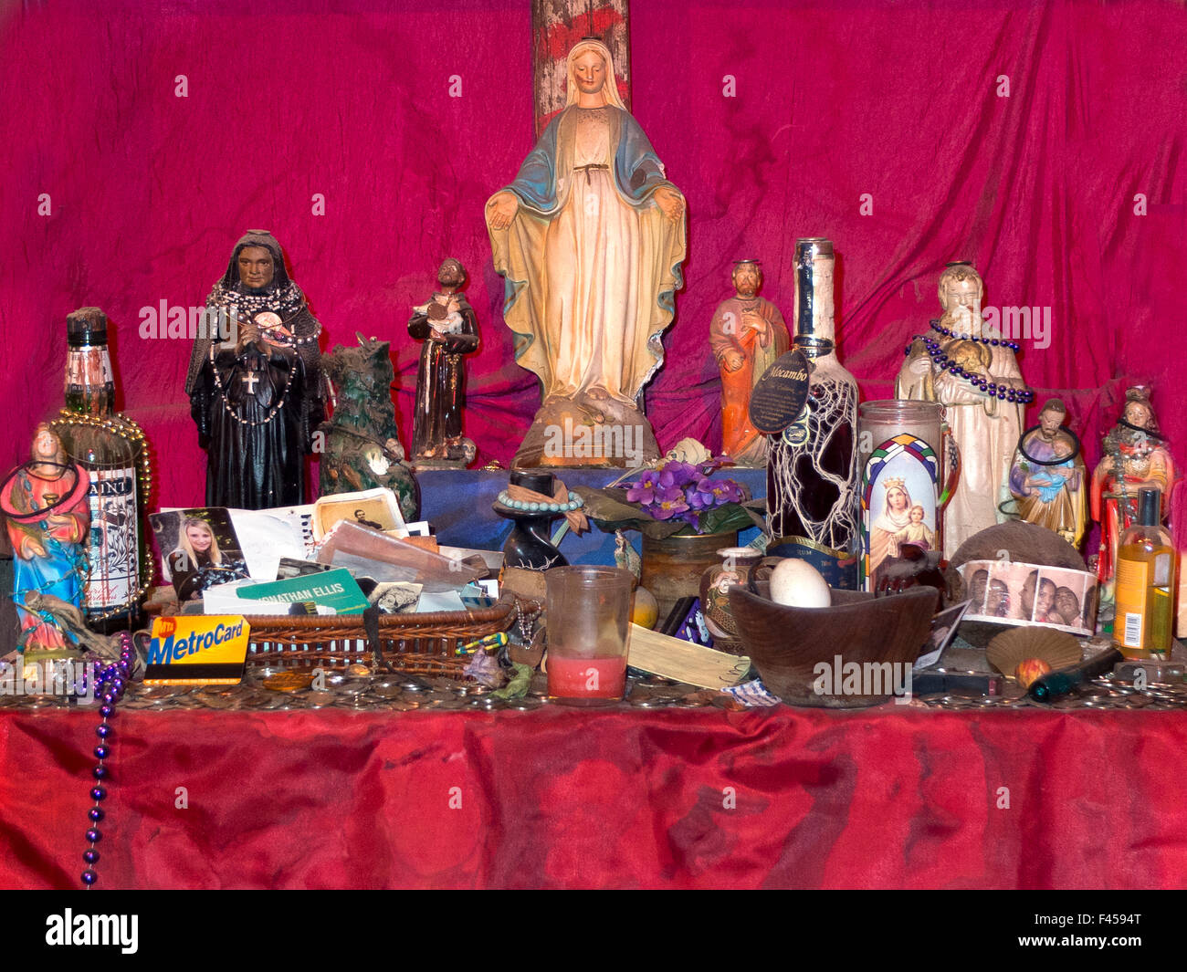 At the Voodoo Museum in New Orleans, a Louisiana Main Altar mixes Stock