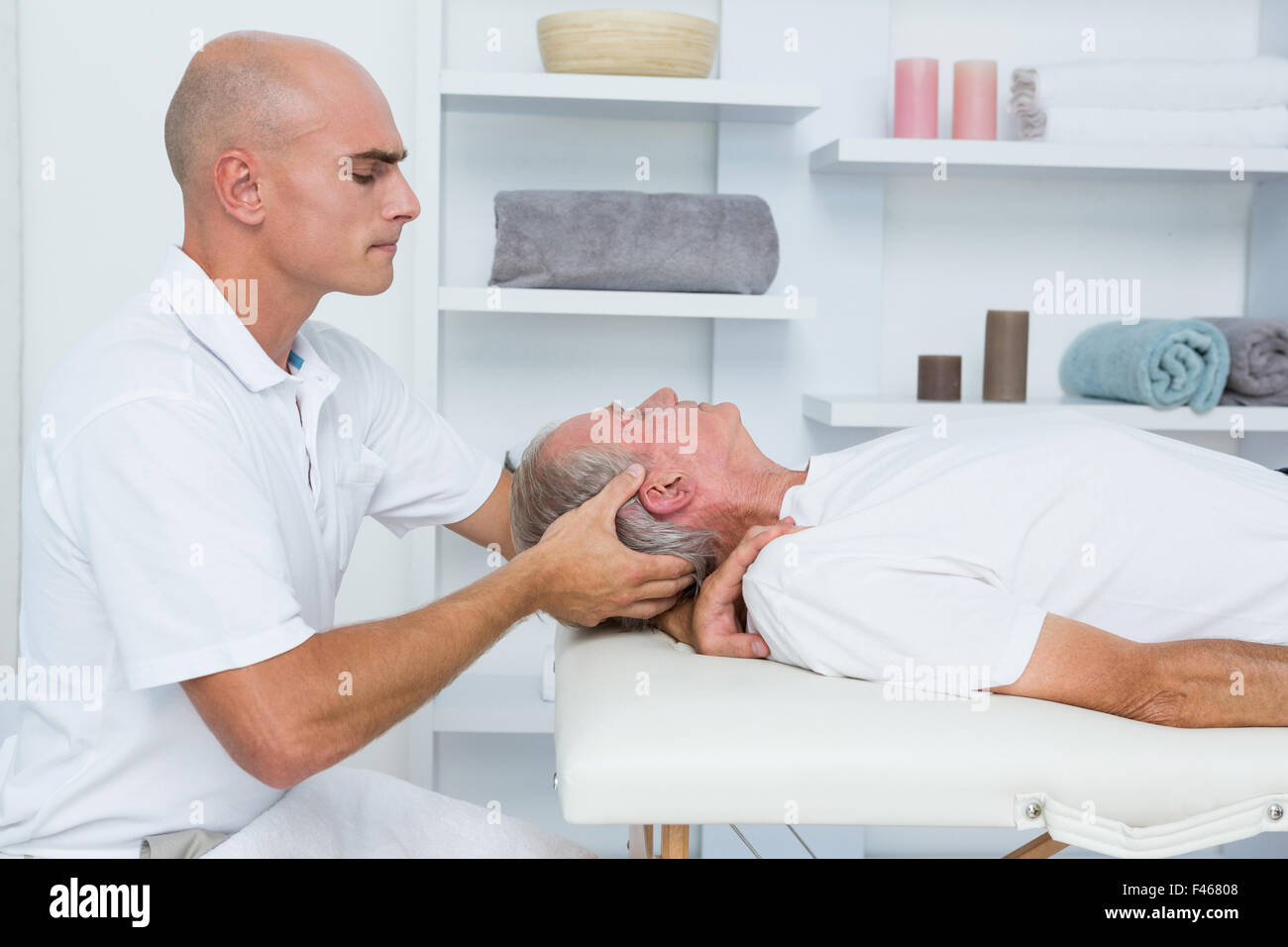 Man Receiving Head Massage Stock Photo Alamy