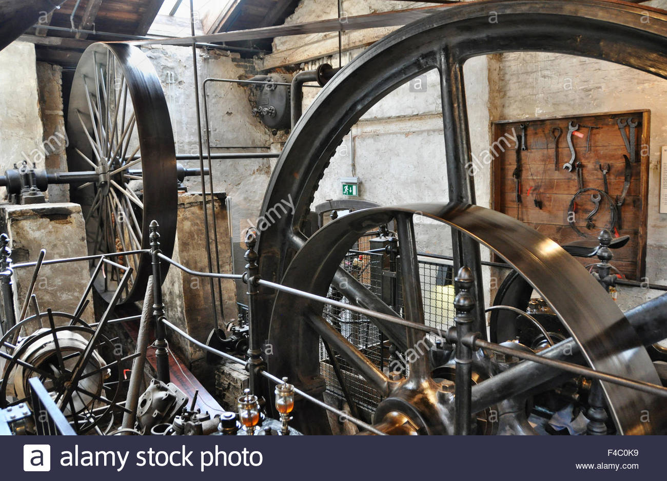 steam engine factory 19th century Stock Photo, Royalty Free Image