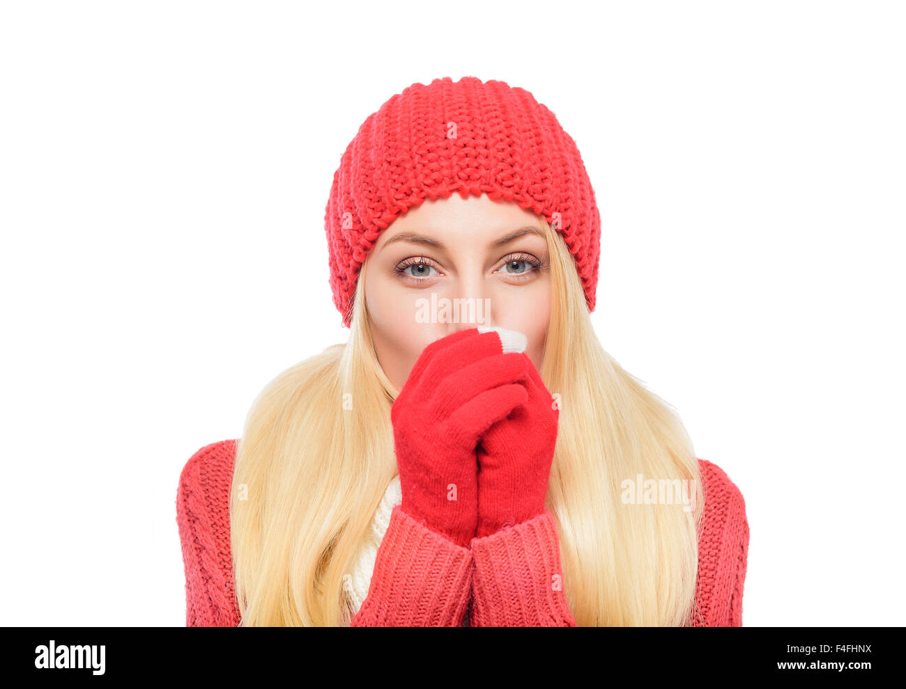 Beautiful Blonde In Winter Clothes Stock Photo Alamy