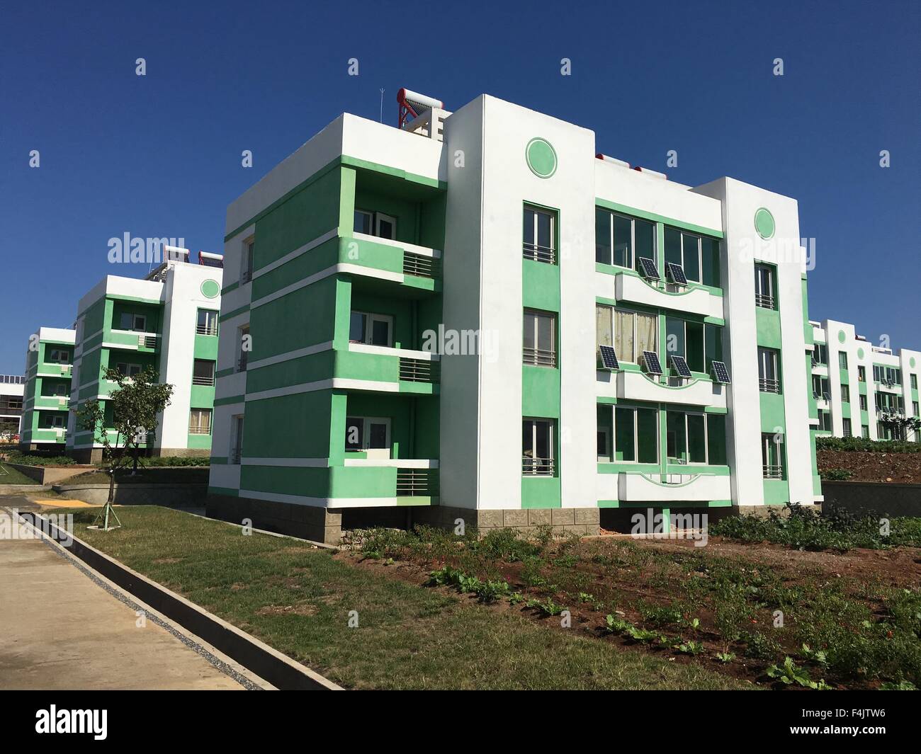 Pyongyang, North Korea. 12th Oct, 2015. Newly renovated apartment Stock