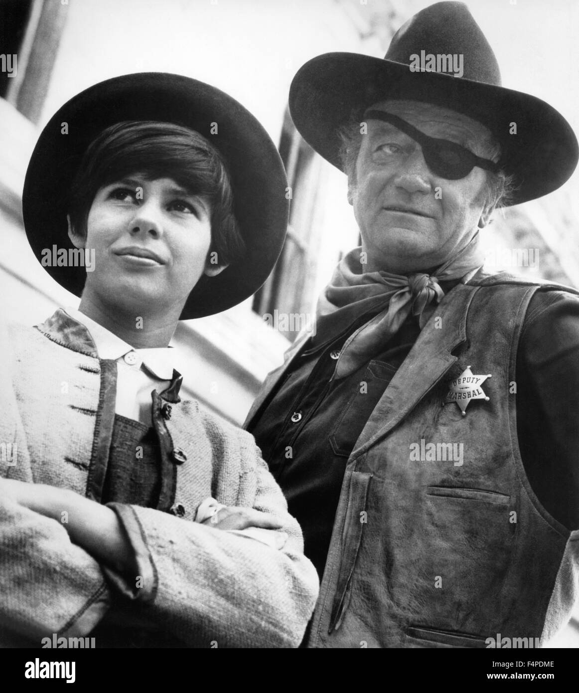 Kim Darby, John Wayne / True Grit 1969 directed by Henry Hathaway Stock