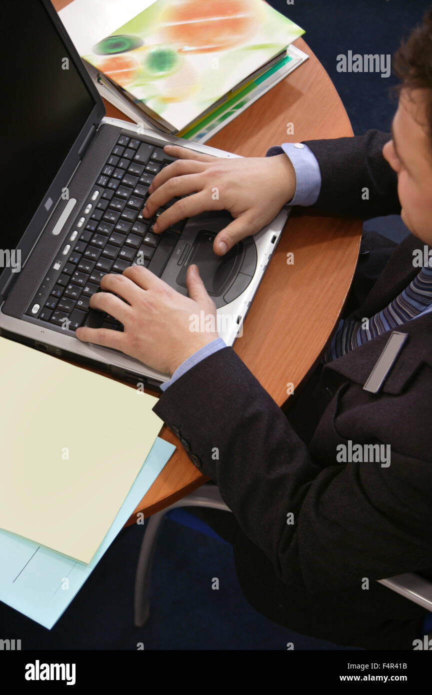 Top View Of A Businessman Typing On His Laptop Stock Photo Alamy