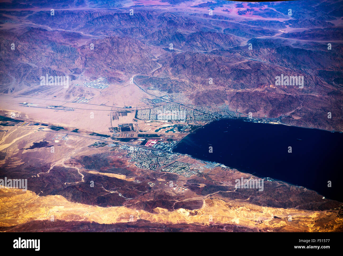 City map Eilat Israel Aqaba Jordan