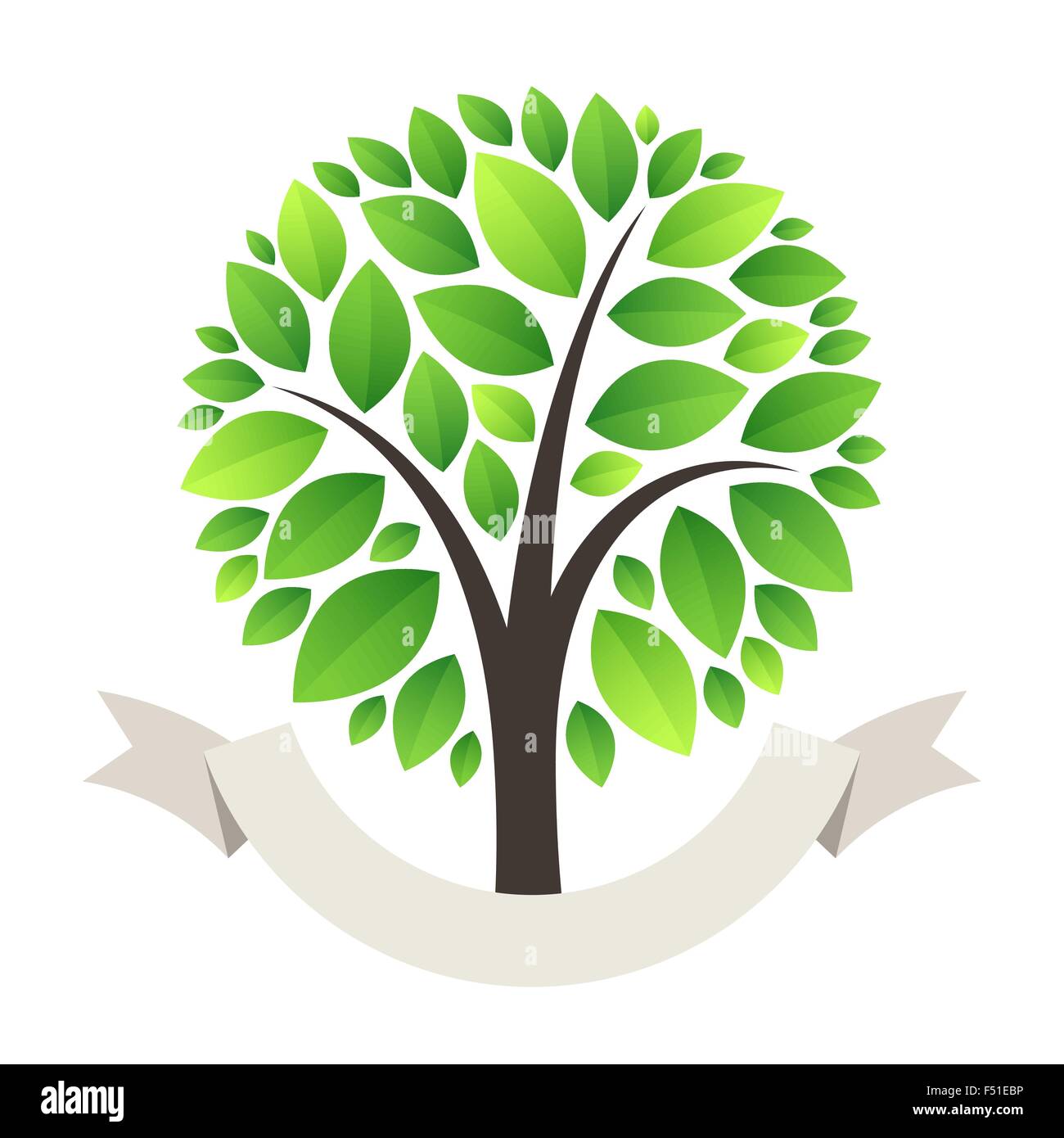 Stylized Green Tree Logo Stock Vector Art Illustration Vector Image 89158378 Alamy Green Tree Logos Vector Graphic 05 Vector Logo Free