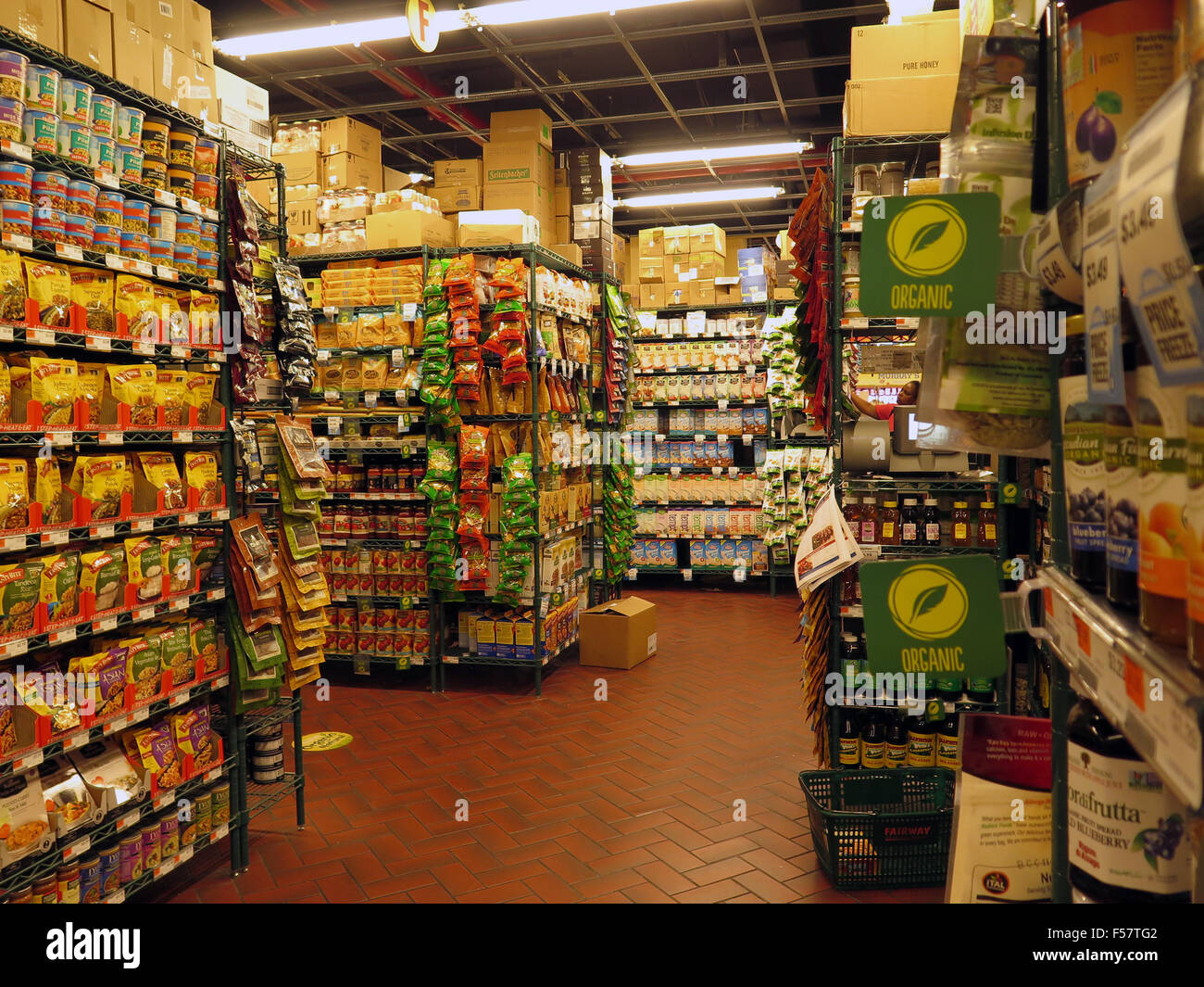 Interior of grocery store in midtown Manhattan, New York City Stock