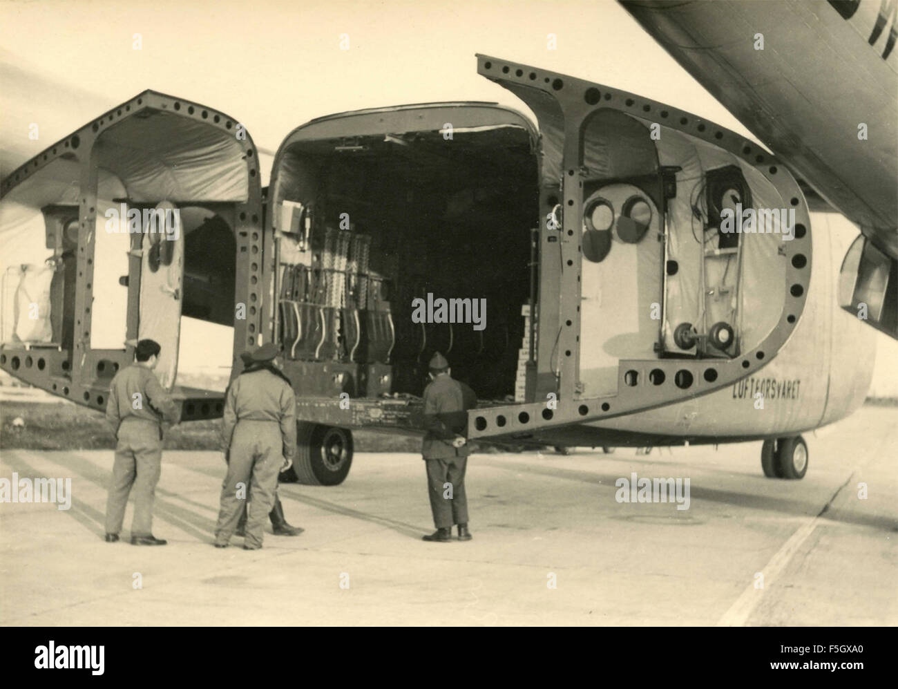 The twinengine tactical transport Fairchild C 119 Flying Boxcar Stock