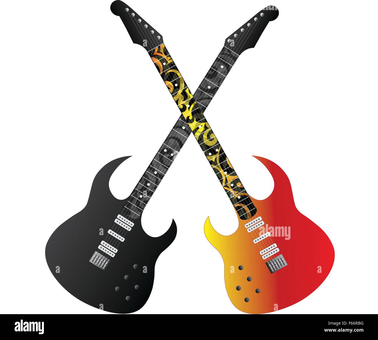 2 Guitars Crossed Over Stock Photo, Royalty Free Image 89889844 Alamy