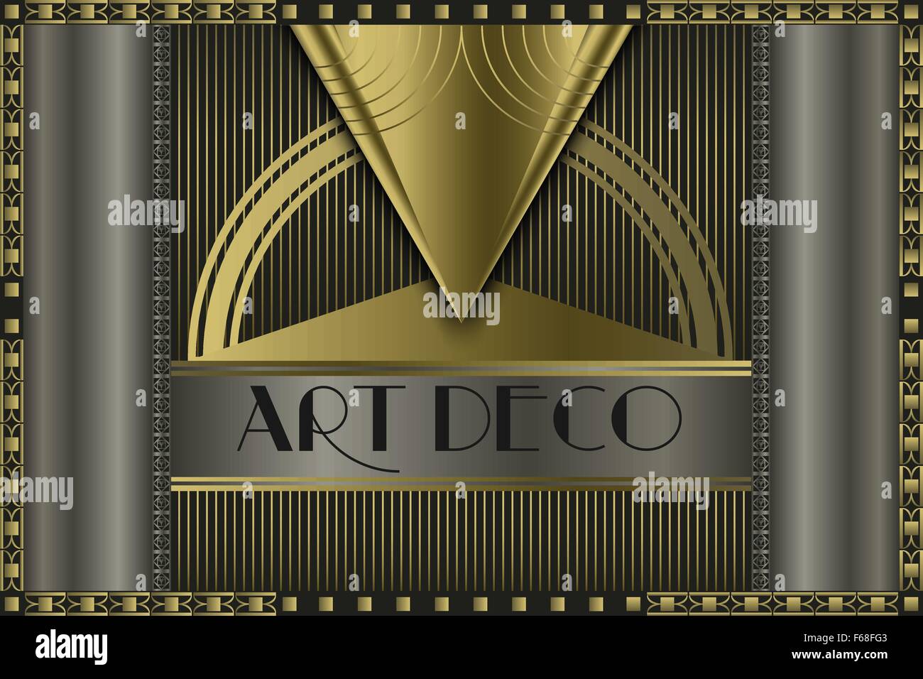 Art deco geometric vintage frame for your company name, concept Stock