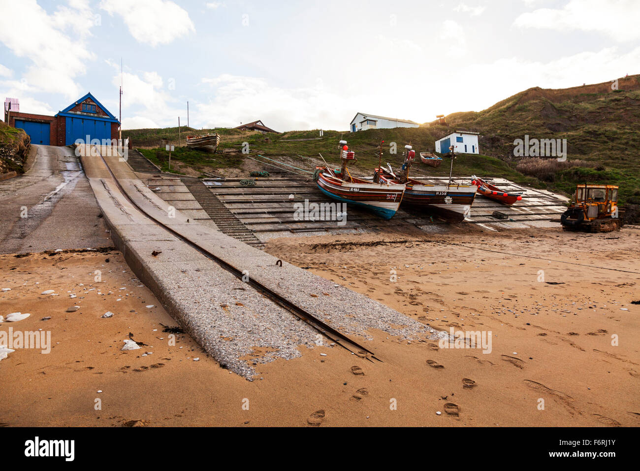 Old Lifeboat slipway Station North Landing Flamborough Head Yorkshire