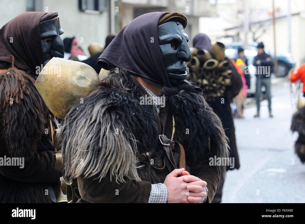 Mamuthones Sardinian Mask At Carnival Of Mamoiada Sardinia Italy