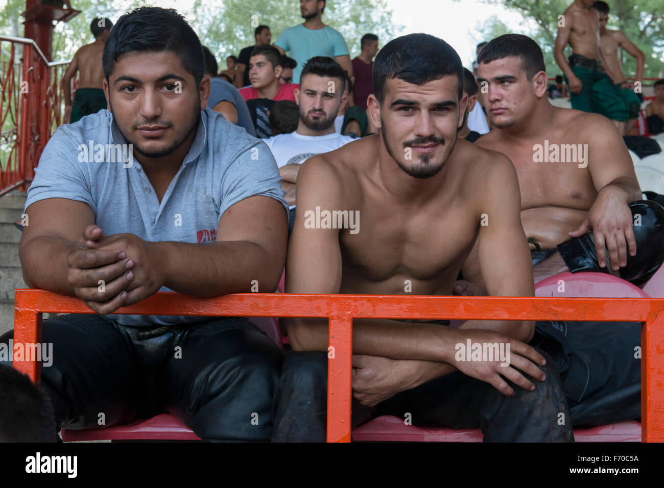 Wrestlers Sitting In Stadium Kirkpinar 654th Oil