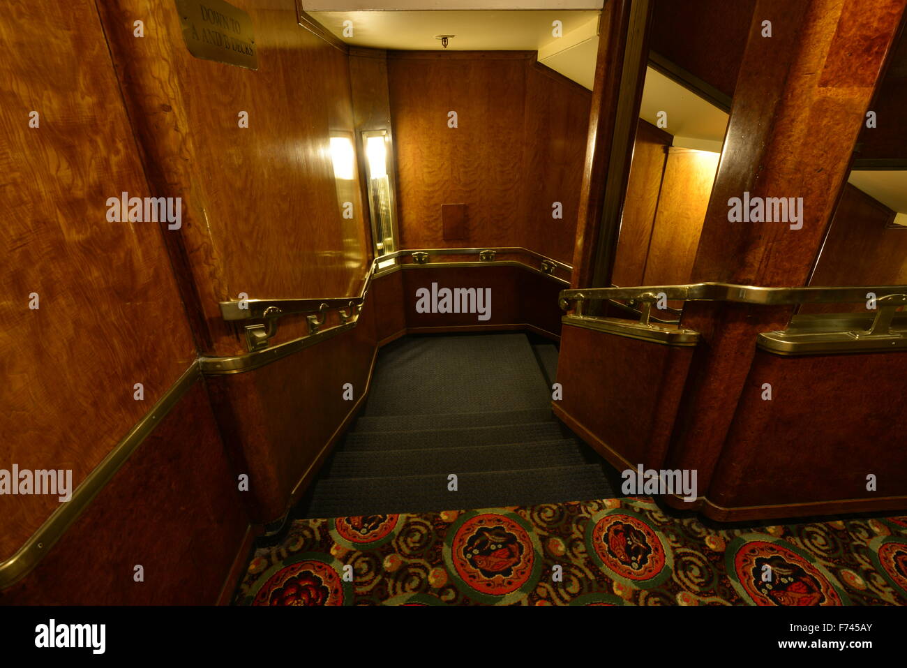 The interior of the Liner the RMS Queen Mary Stock Photo, Royalty Free