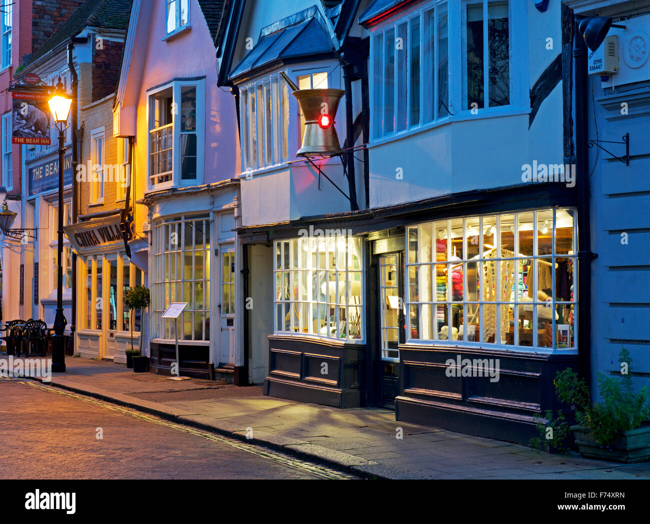 Shops in Faversham, Kent, England UK Stock Photo, Royalty Free Image