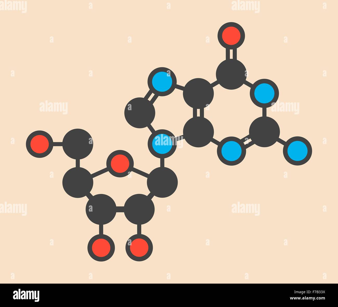 Guanosine Purine Nucleoside Molecule Important Component Of Gtp Gdp