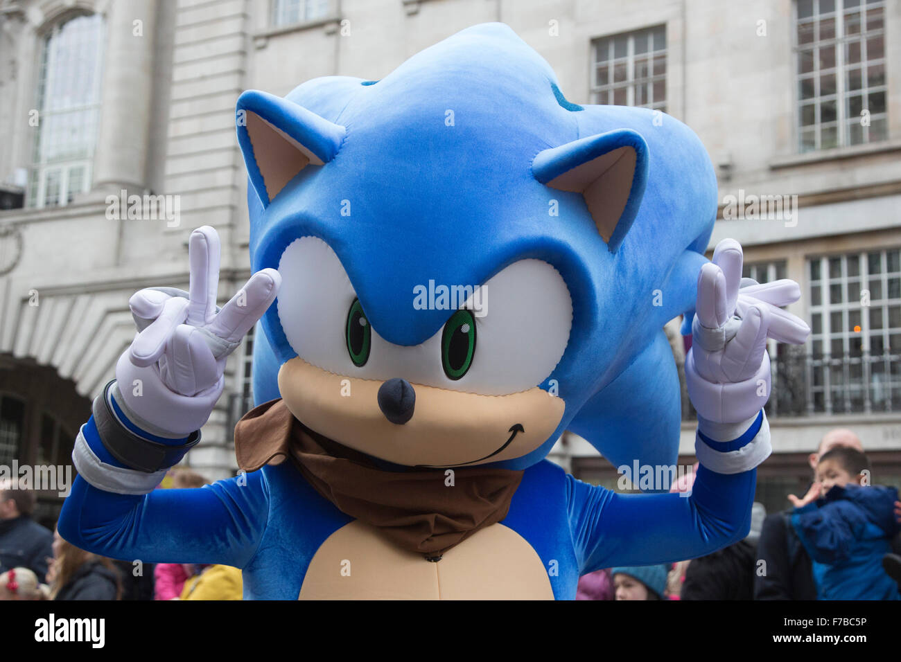 London, UK. 28 November 2015. Sega's Sonic the Hedgehog. The Stock Photo, Royalty Free ...