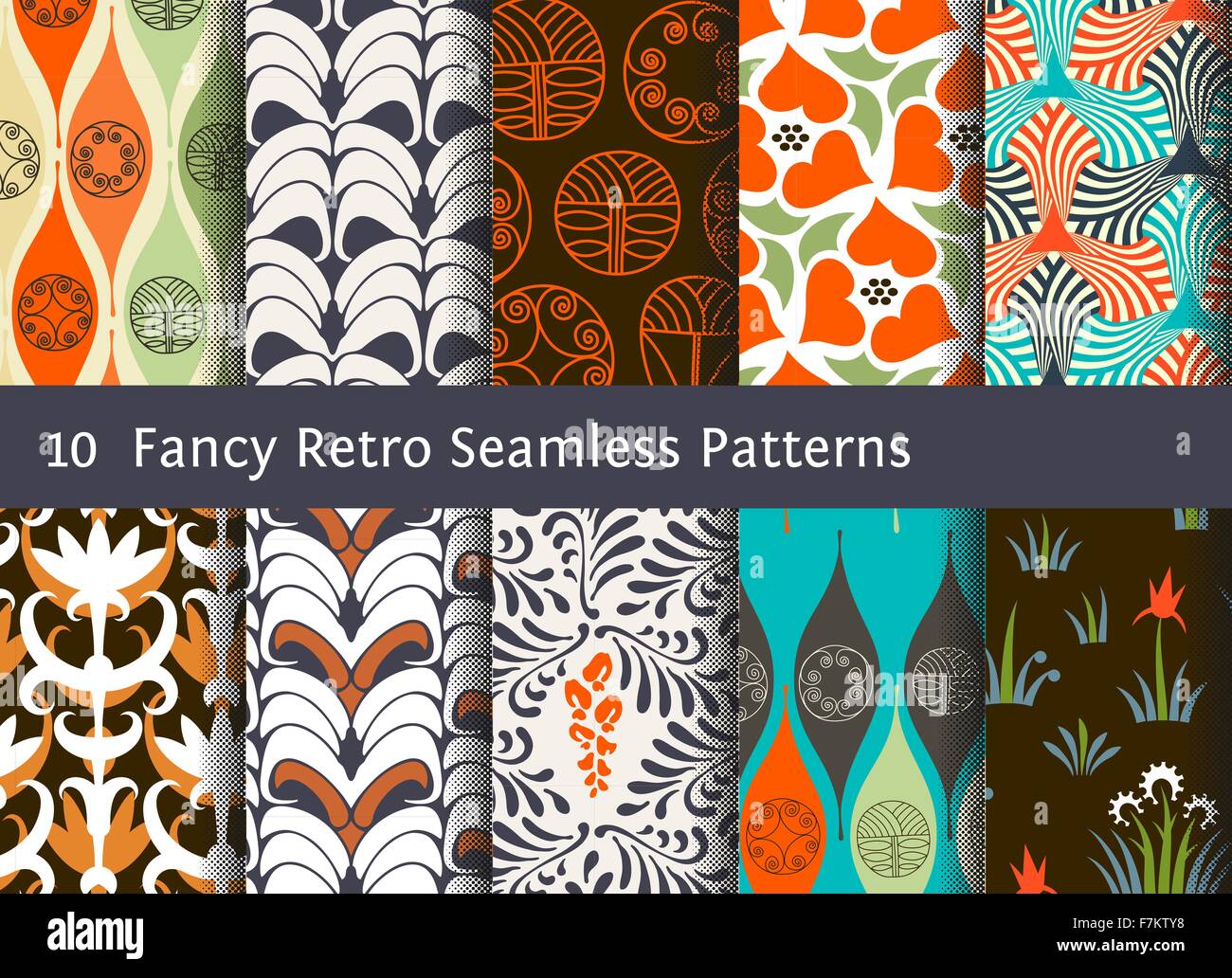 Retro Seamless Patterns Stock Vector Images Alamy