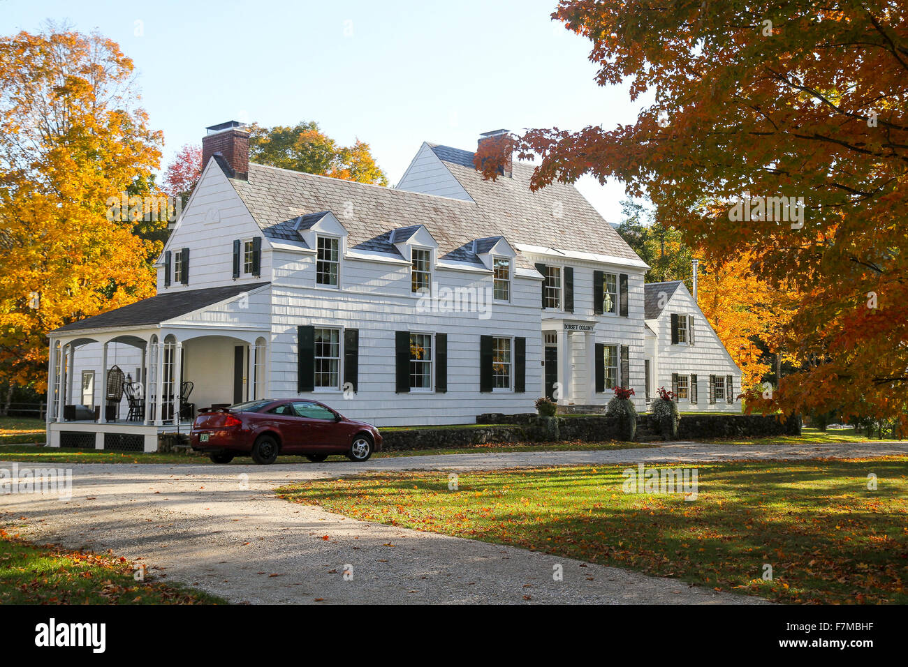 Dorset Colony House, Dorset, Vermont Stock Photo, Royalty Free Image
