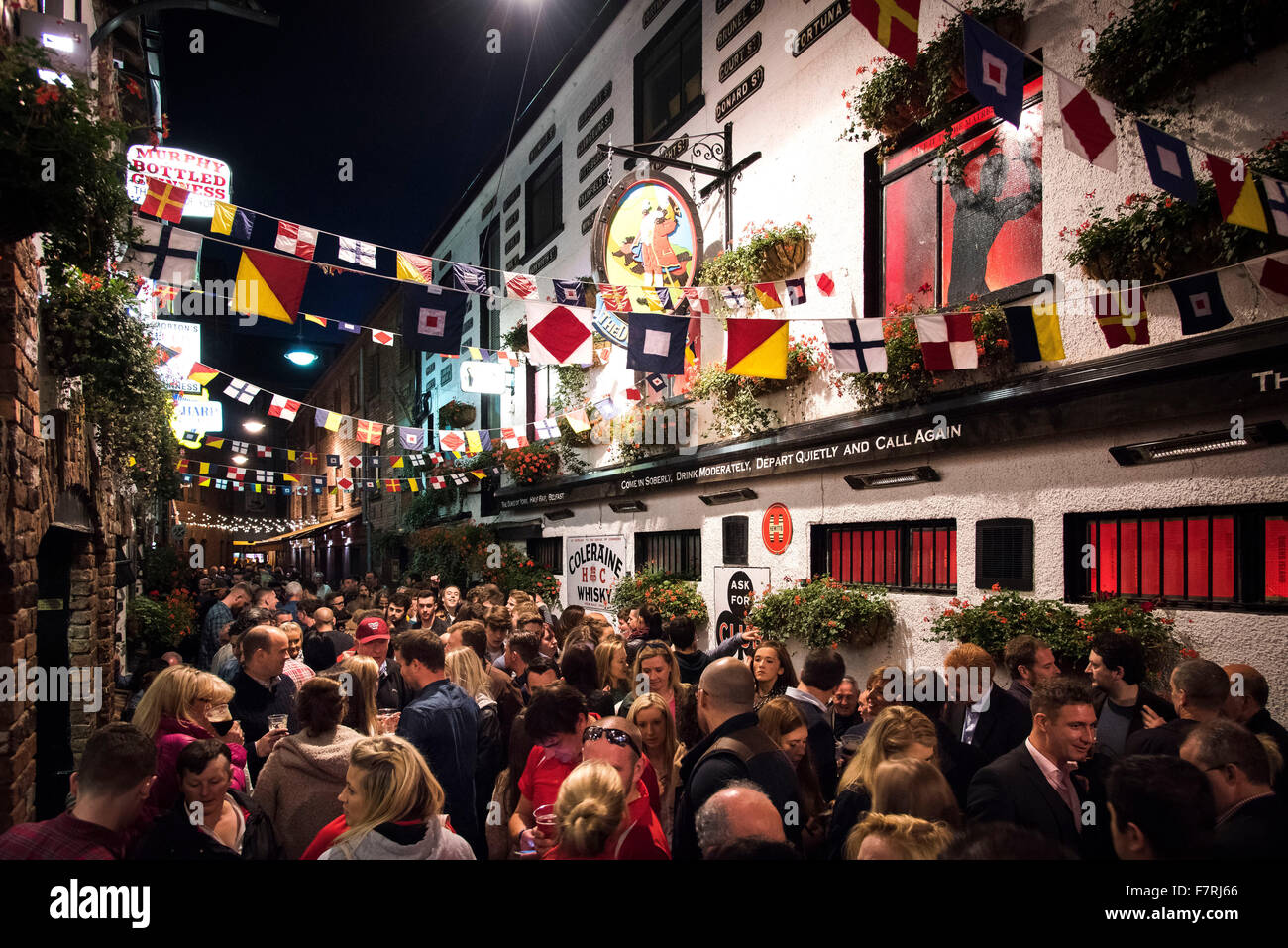 Belfast Culture Night crowds pubs bars duke york northern ireland Stock