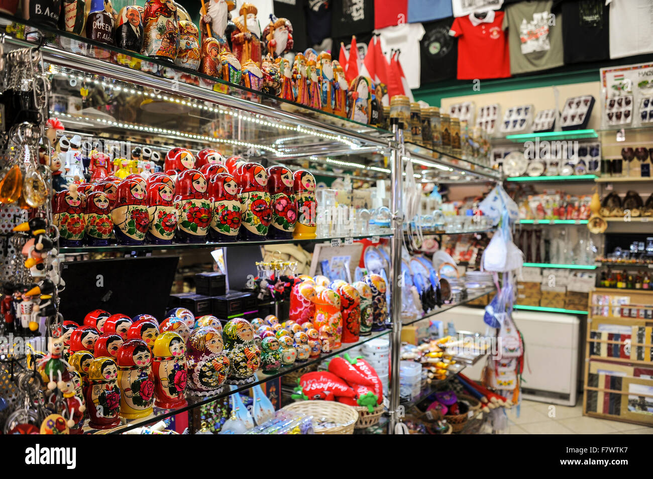 Souvenir Shop in Budapest, Hungary Stock Photo, Royalty Free Image