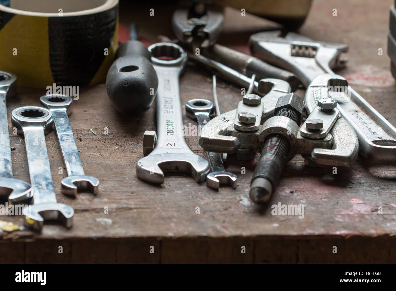 Various Hand Tool Spanned Spanners Stock Photo Alamy