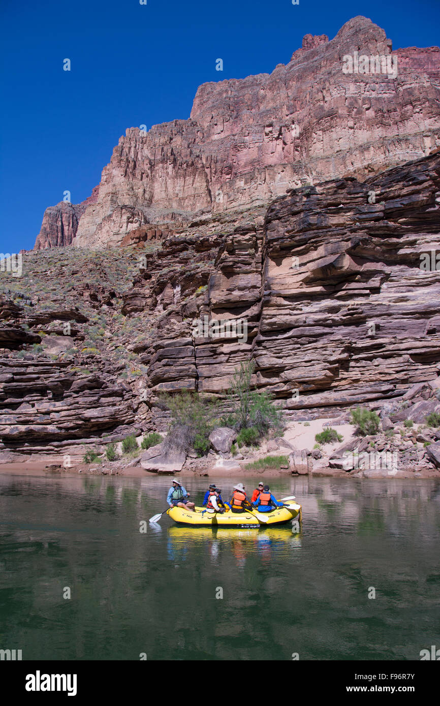 Rafters Float The Lower Colorado River Grand Canyon Arizona United