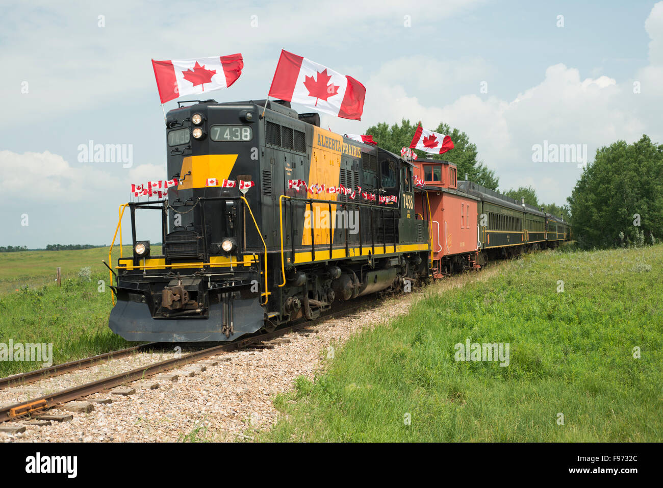 The Alberta Prairie Railway Museum excursion train near Stettler Stock Photo, Royalty Free Image ...
