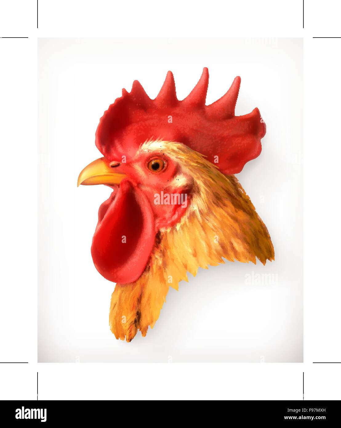 Rooster Head Realistic Vector Illustration Stock Vector Image Art