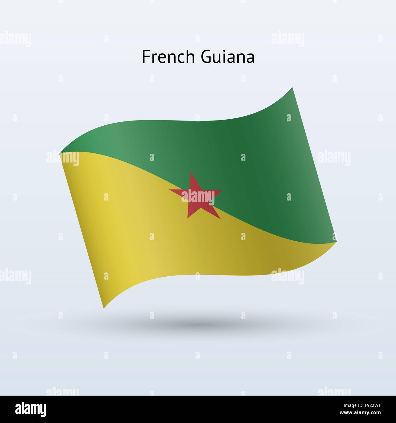 French Guiana Flag Waving Form Stock Vector Image Art Alamy