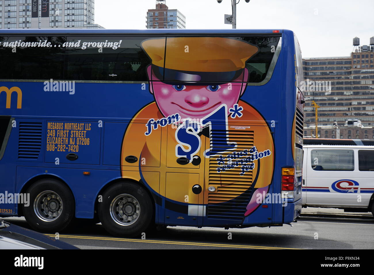 Megabus at 34th street between 11th and 12th Avenue stop in west side