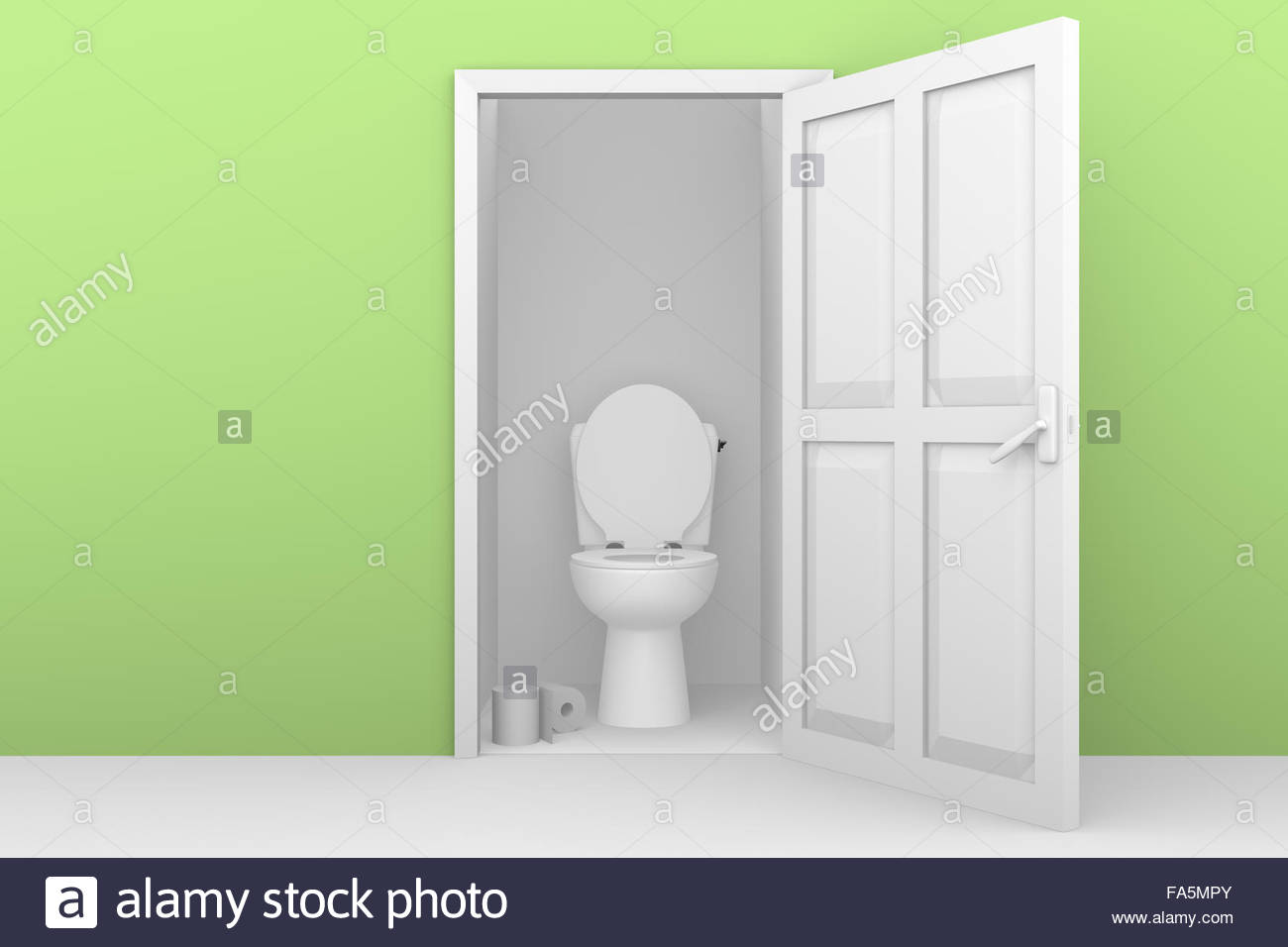 Stock photo wc open door of a public restroom toilet room toilette