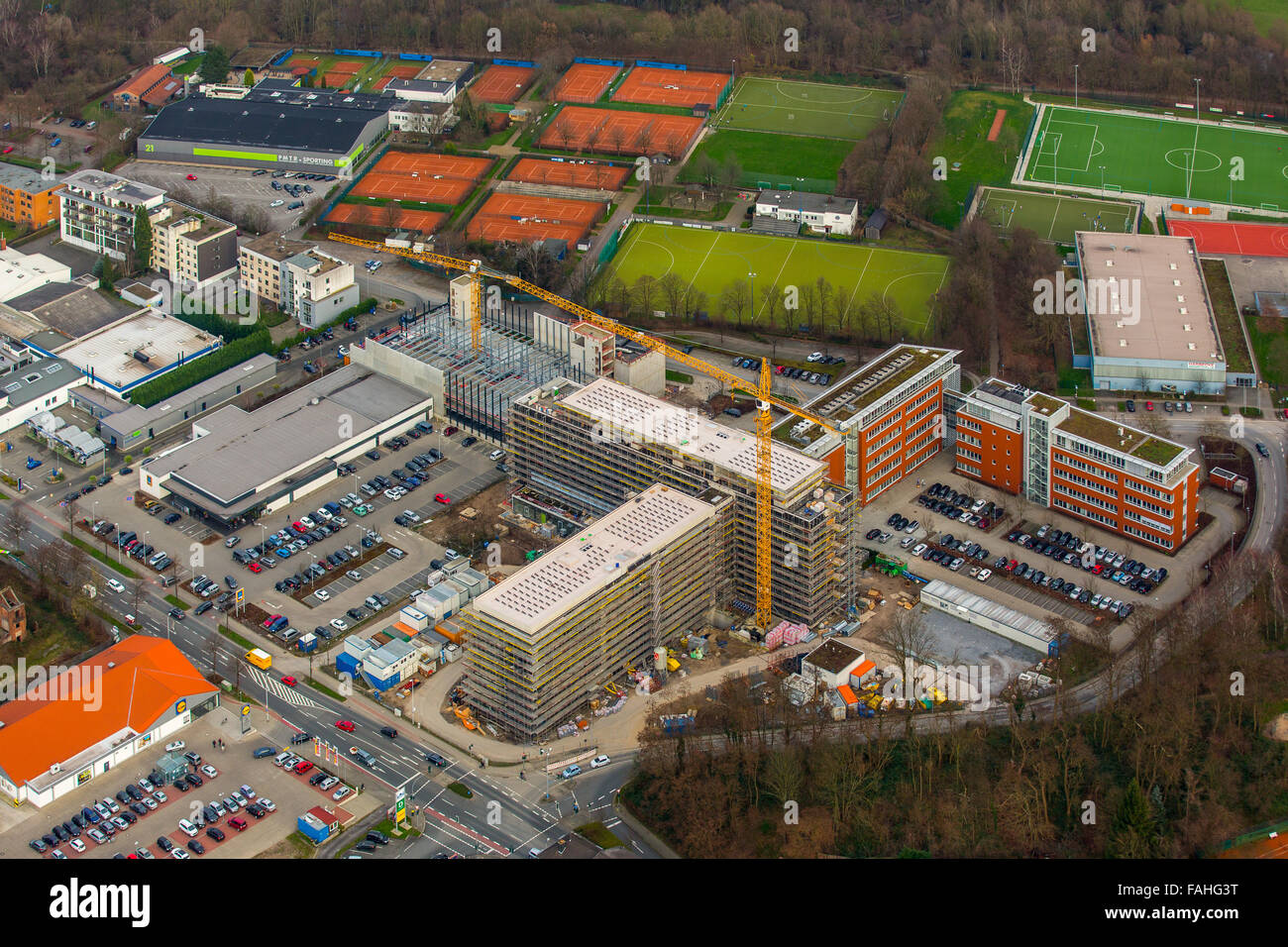 Aerial View Office Complex On Mintarder Street In Saarn Aldi Sud Stock Photo Alamy