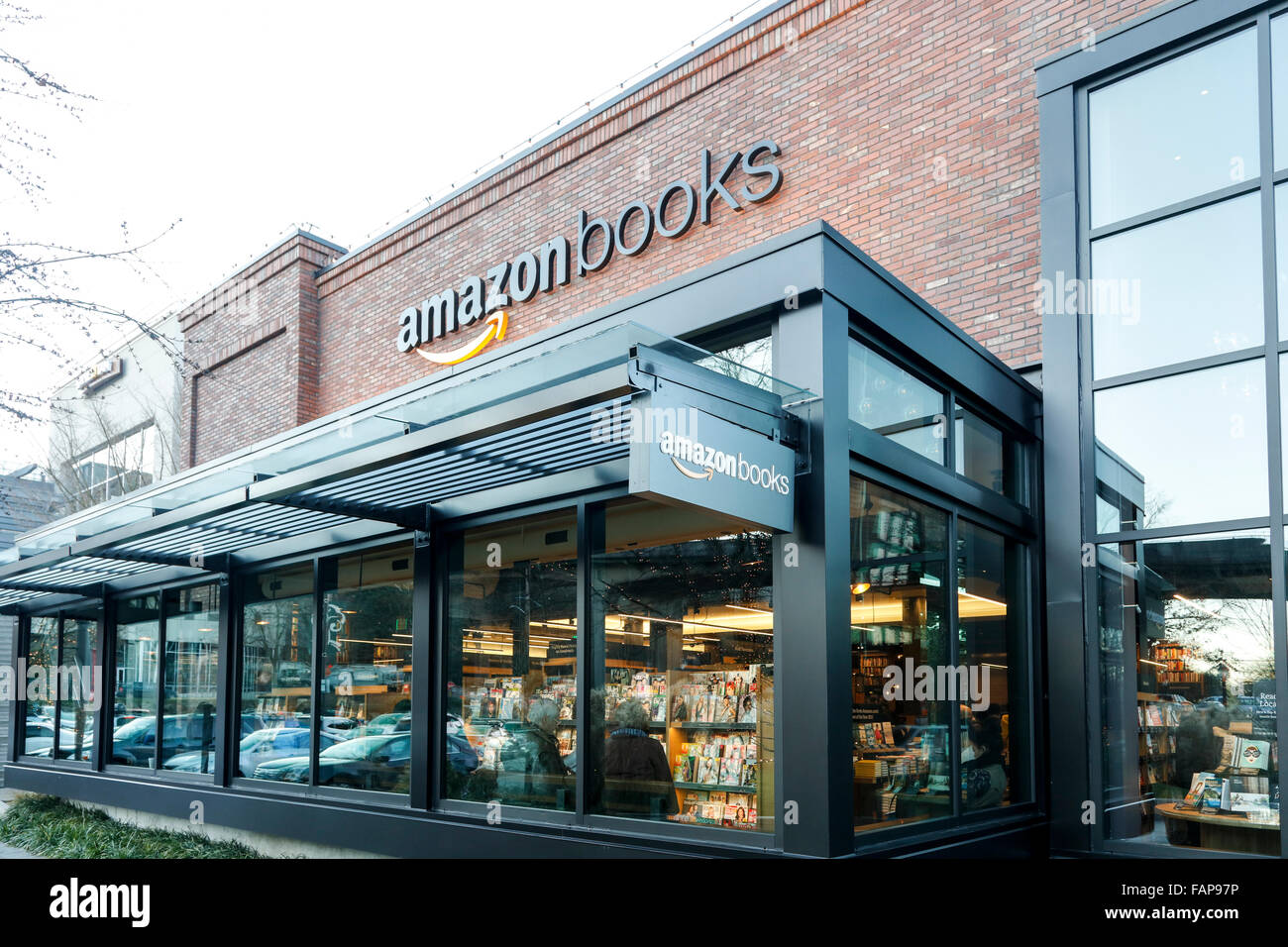 Amazon Books bricks and mortar store, University Village, Seattle Stock