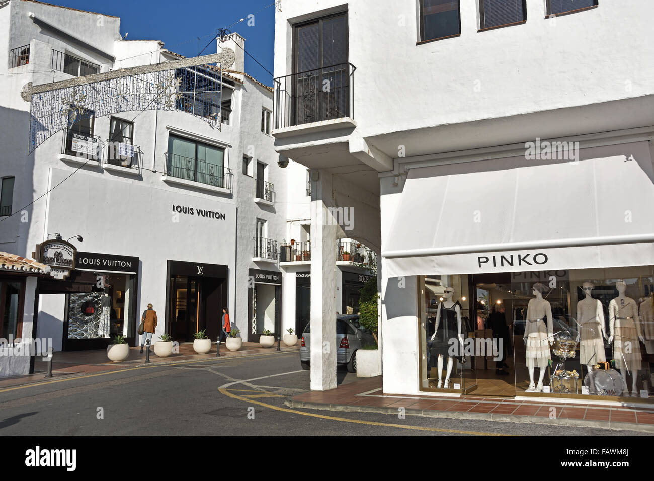 Pinko - Louis Vuitton Fashion shops Marbella Spanish Spain Andalusia Stock Photo, Royalty Free ...