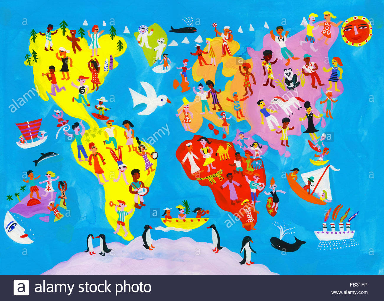 Illustrated Map Of The World For Kids Children S World Map Illustrated Map Of The World For Kids Children S World Map