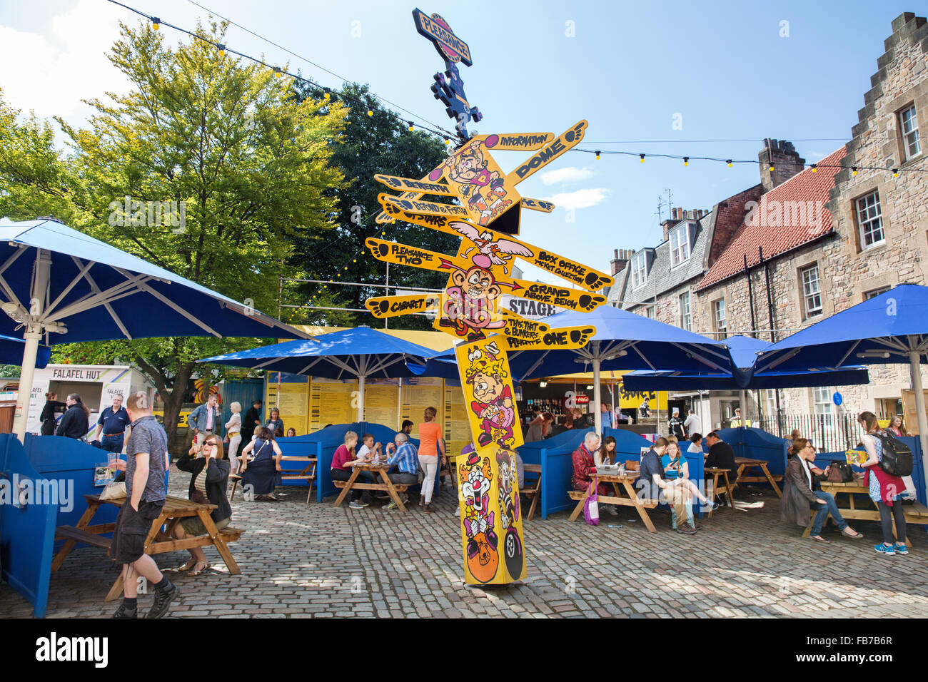 Pleasance courtyard, Edinburgh Fringe festival Stock Photo, Royalty