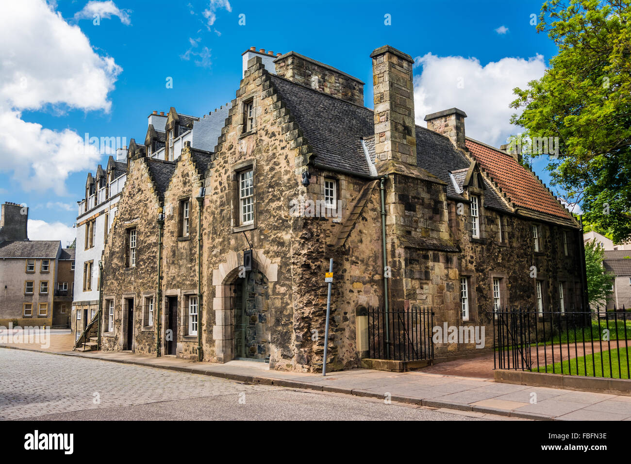 Edinburgh wide view of the old city architecture capital of Stock
