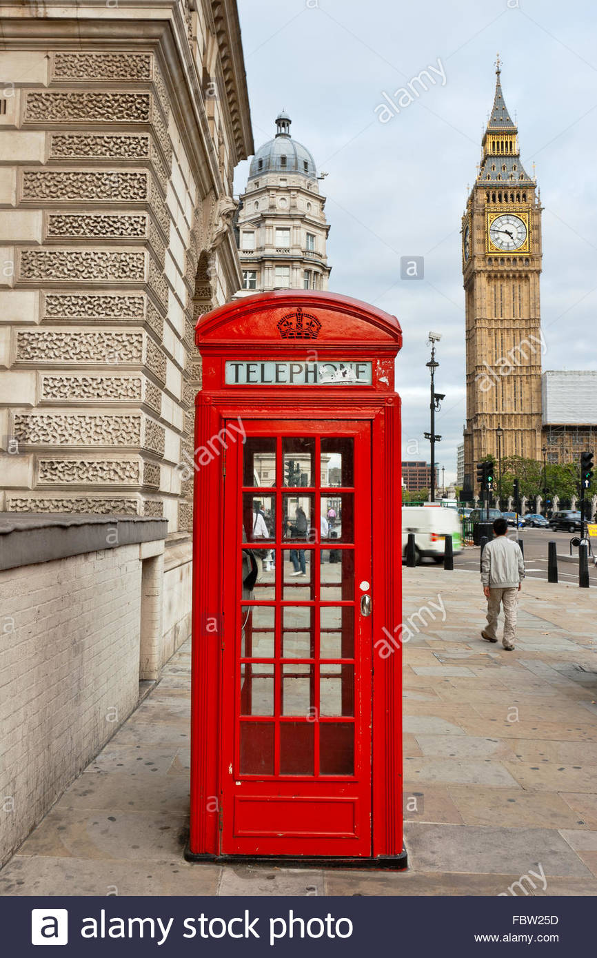 Red phone booth. London, England Stock Photo, Royalty Free Image