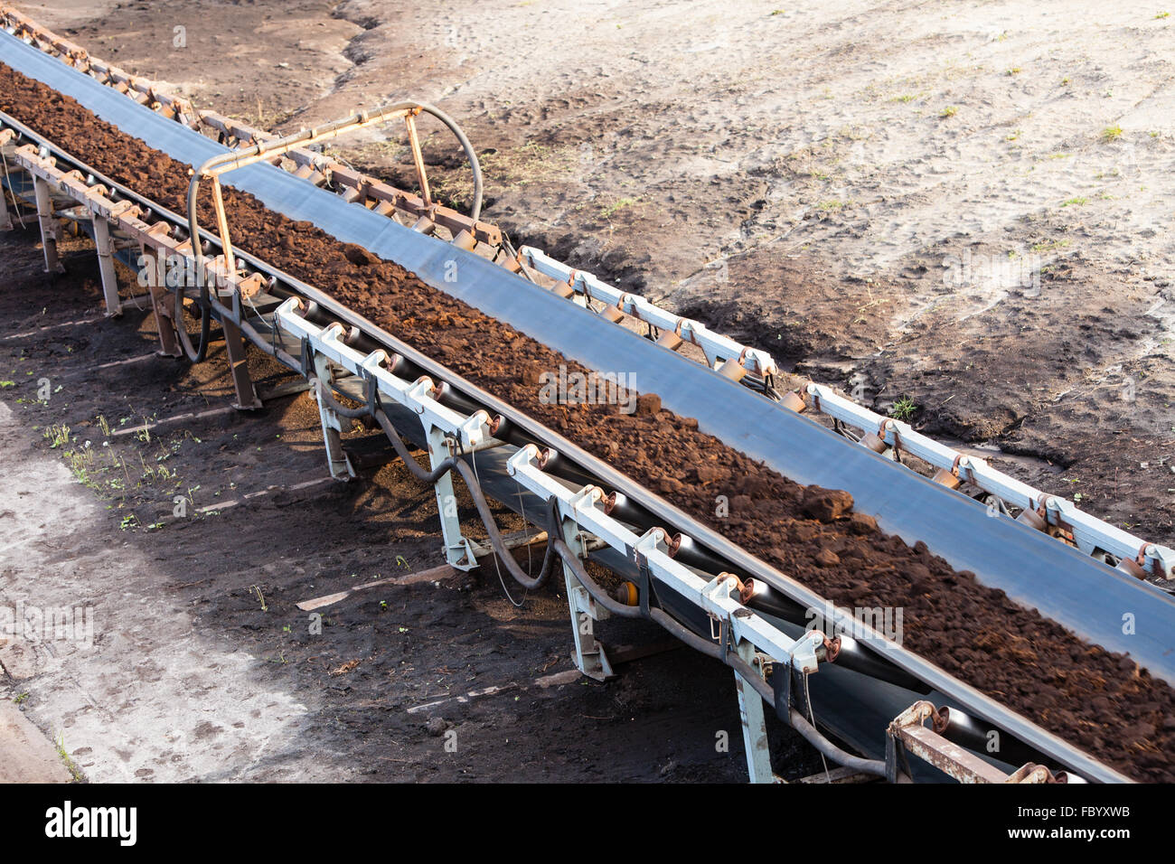 Opencast brown coal mine. Belt conveyor Stock Photo 93426855 Alamy